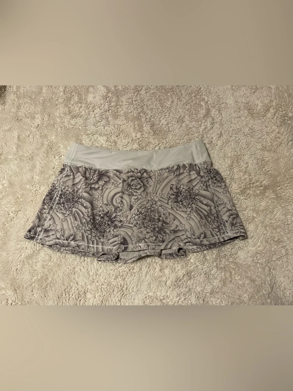 Lululemon Pace Rival Skirt (Regular) *No Panels Mini Twine White Multi White 10